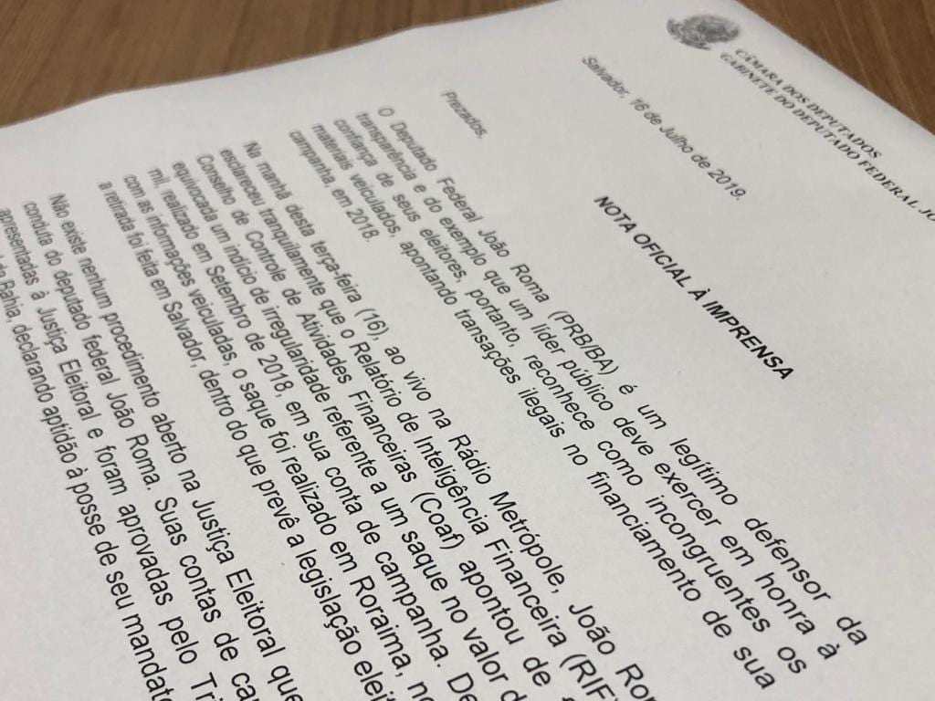 Acusação equivocada: Em nota João Roma esclarece divulgação sobre suposta movimentação financeira ilegal durante sua campanha